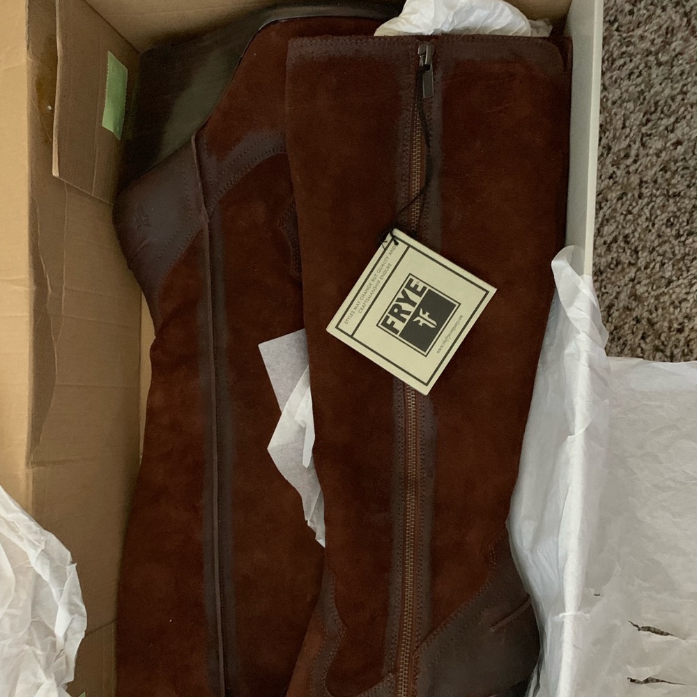 Frye brown boots. Size 9.5. Never worn.